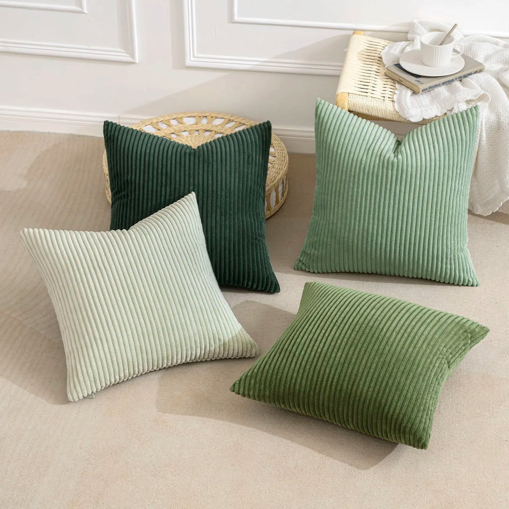 4pcs Boho Farmhouse Throw Pillow Covers Mordern Nordic Cushion Covers Soft Corduroy(pillowcases without inserts) Oasis Select