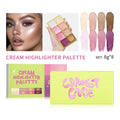 Curve Case Cream Eyebrow Cream Blush Highlighter Palette Matte Shimmer Finishes Shadow Tones Long-Lasting Cosmetics Oasis Select 1box 8colors