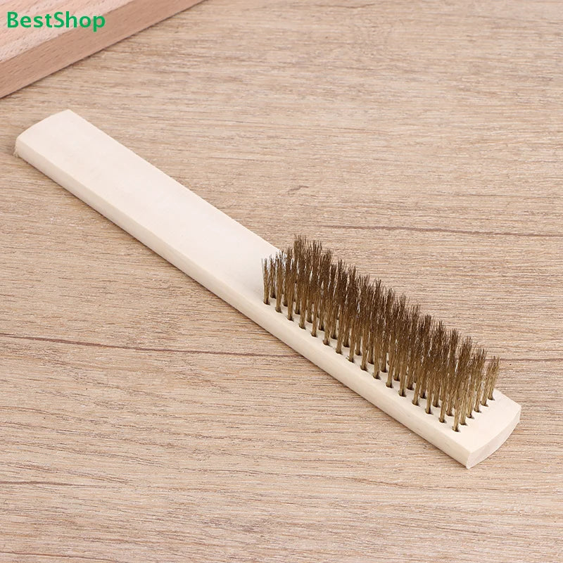 Wood Handle Brass Wire Brush – Polishing, Cleaning & Rust Removal