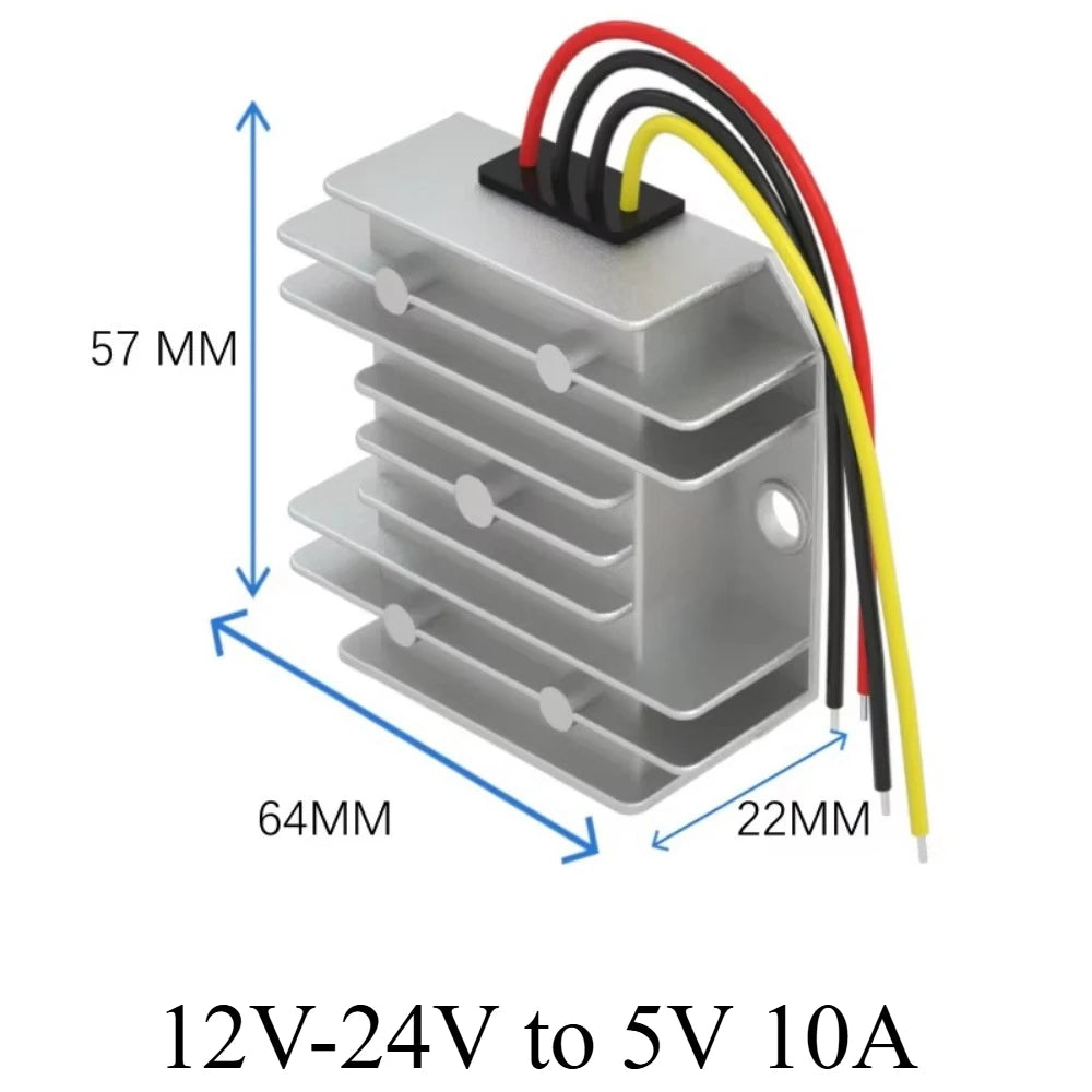 12V 24V to 5V 6V 5A 10A 12 Volt to 5 Volt Buck Power Supply DC Converter Step Down Regulator Voltage Reducer for Cars Toys Oasis Select 12V-24V to 5V 10A