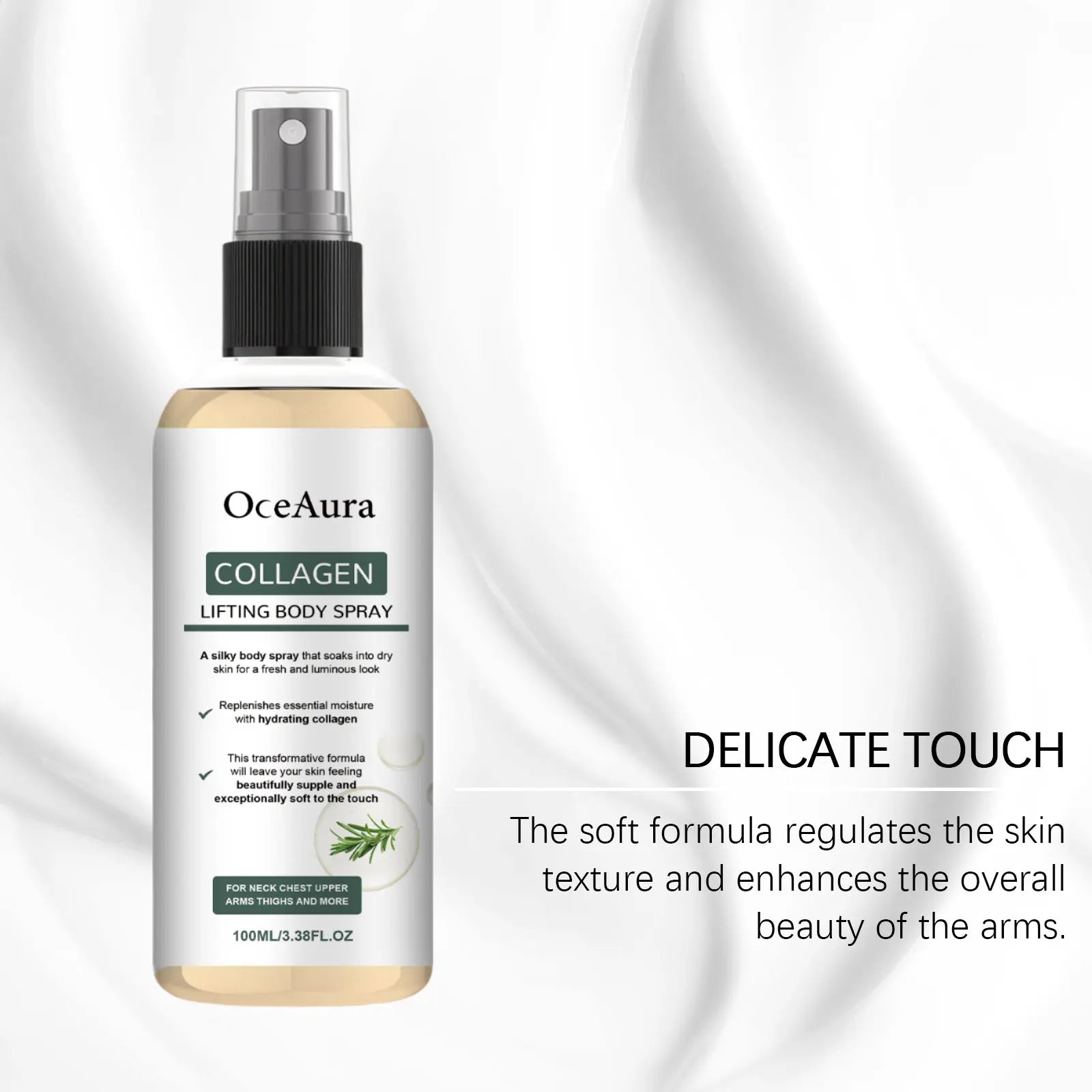 Smoothing Moisturizing Body Spray Collagen Infused Soothe Dry Skin Fast Absorbing Lasting Skin Care Hydrating Lifting Body Spray Oasis Select