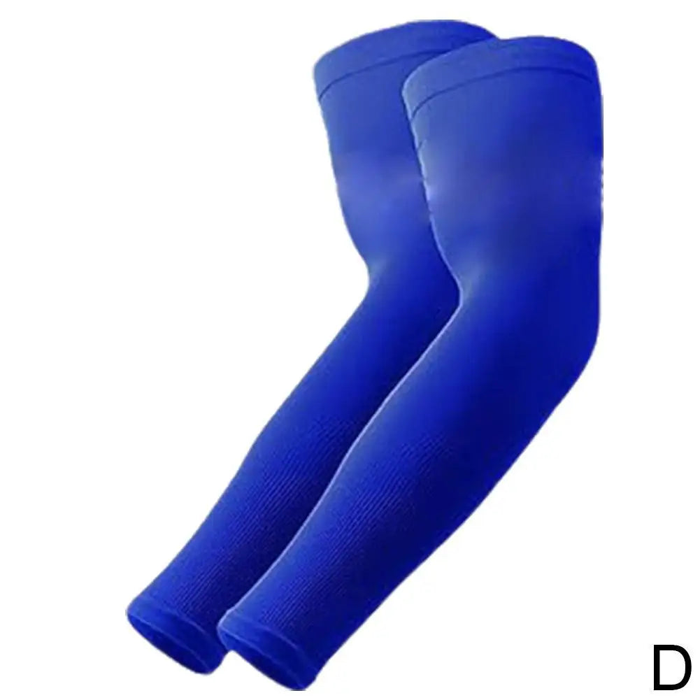 NEW Sports Arm Compression Sleeve Basketball Cycling Arm Warmer Summer Running UV Protection Volleyball Sunscreen Bands Oasis Select Blue