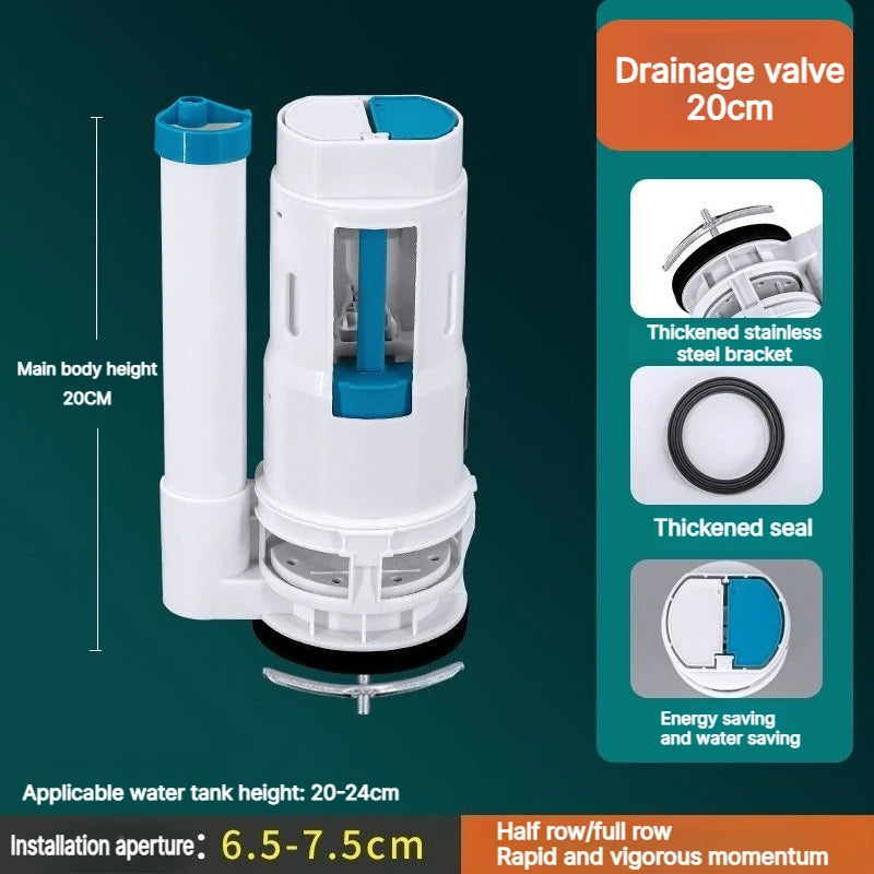Split Toilet Drain Valve Two-button Toilet Water Outlet Valve Water Tank Dual Flush Fill Drain Flush Cistern Valve Fittings Oasis Select 20 CM