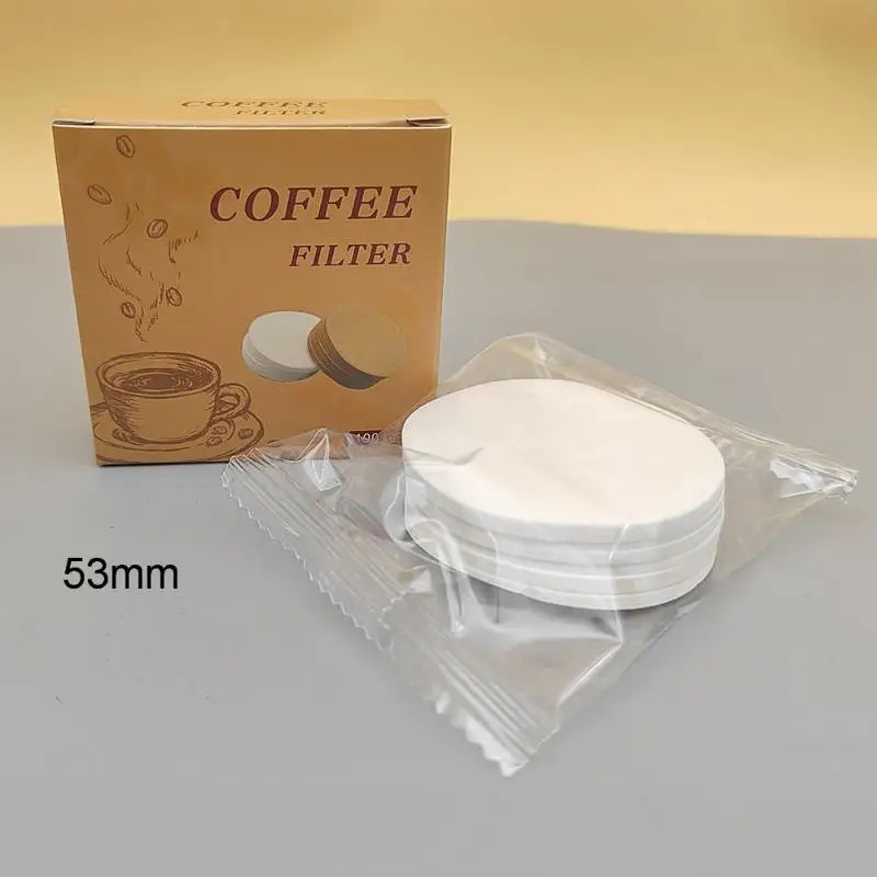 100Pcs Espresso Paper Filters 51mm 53mm 58mm Puck Screen For Delonghi Breville Portafilter Machine Tools Coffee Filter Paper Oasis Select 53mm A