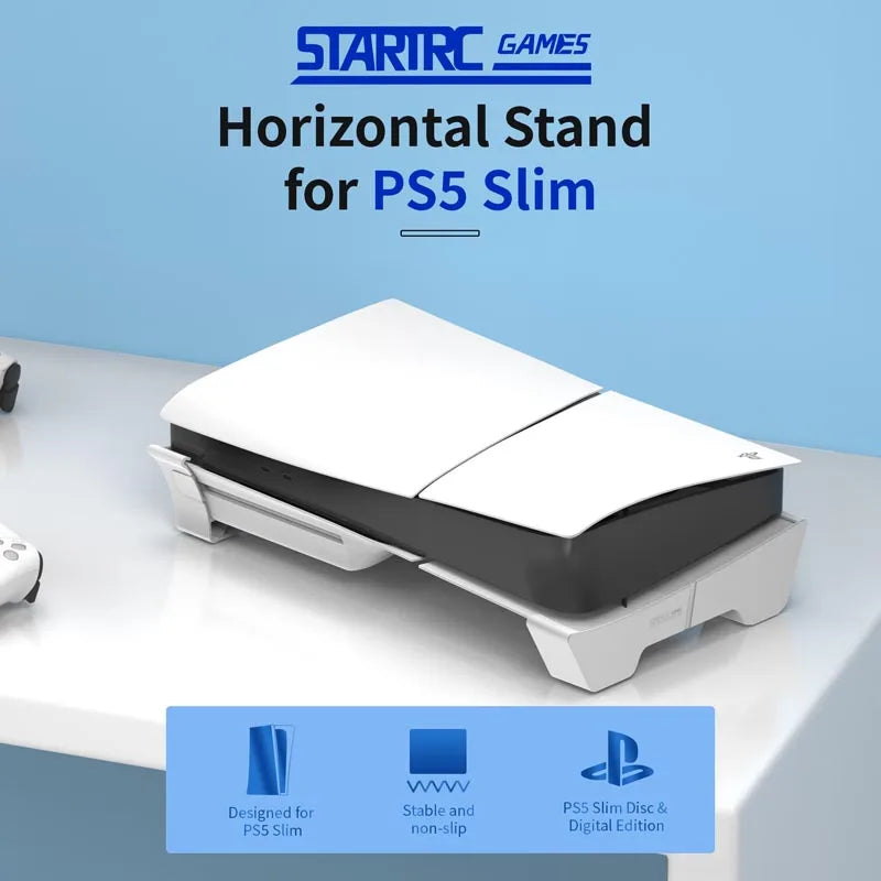 Horizontal Stand for PS5 Slim & Pro – Anti-Slip Cooling Base