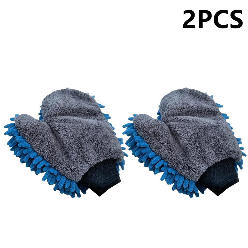 Double-Sided Chenille Microfiber Car Wash Mitt Glove 1-2 Pcs Car Wash Mitt Oasis Select 2PCS