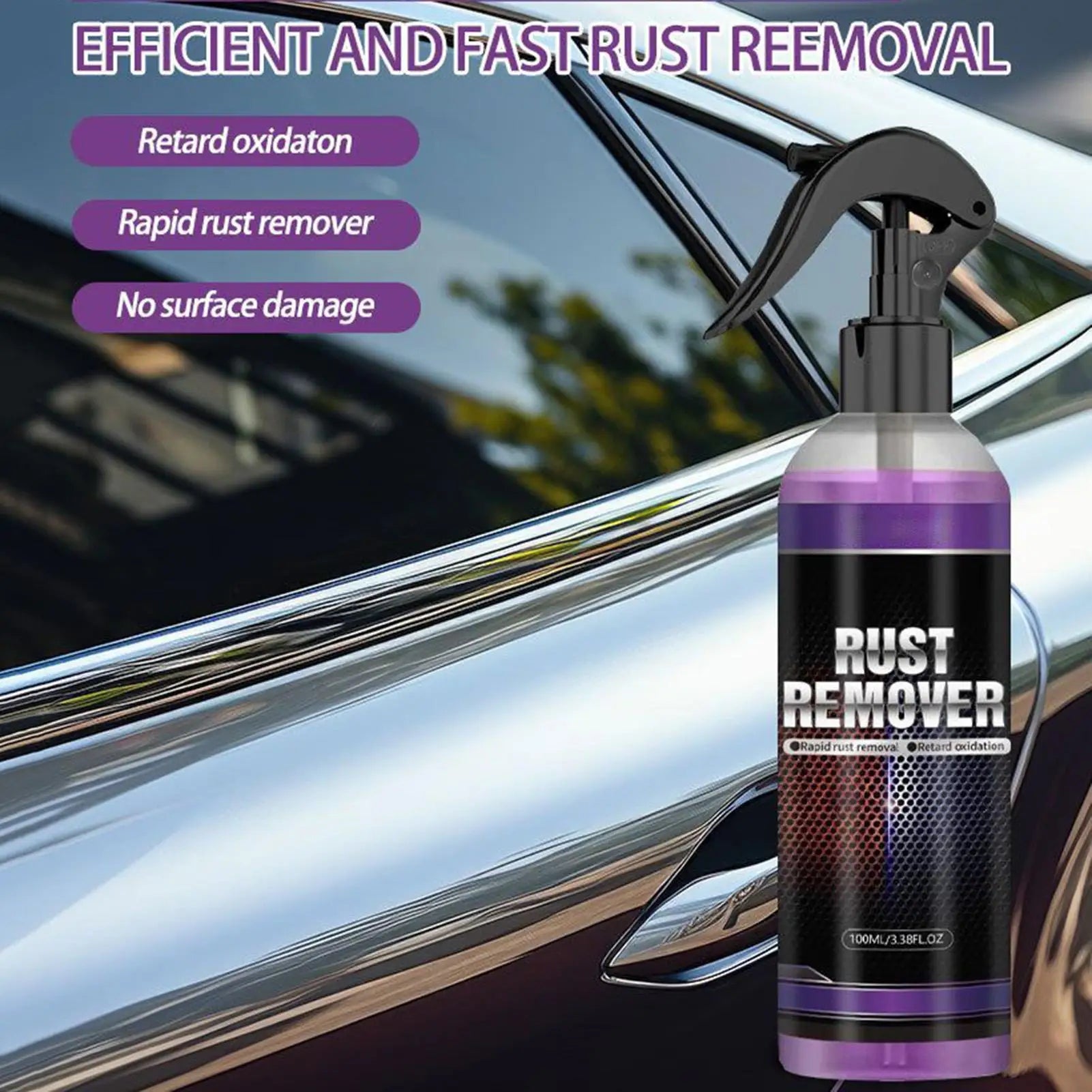 Rust Remover Spray 100ml Auto Paint Metal Surface Car Rust Remover Spray for Exhaust Wheel car Care Stain Removal Agent Oasis Select