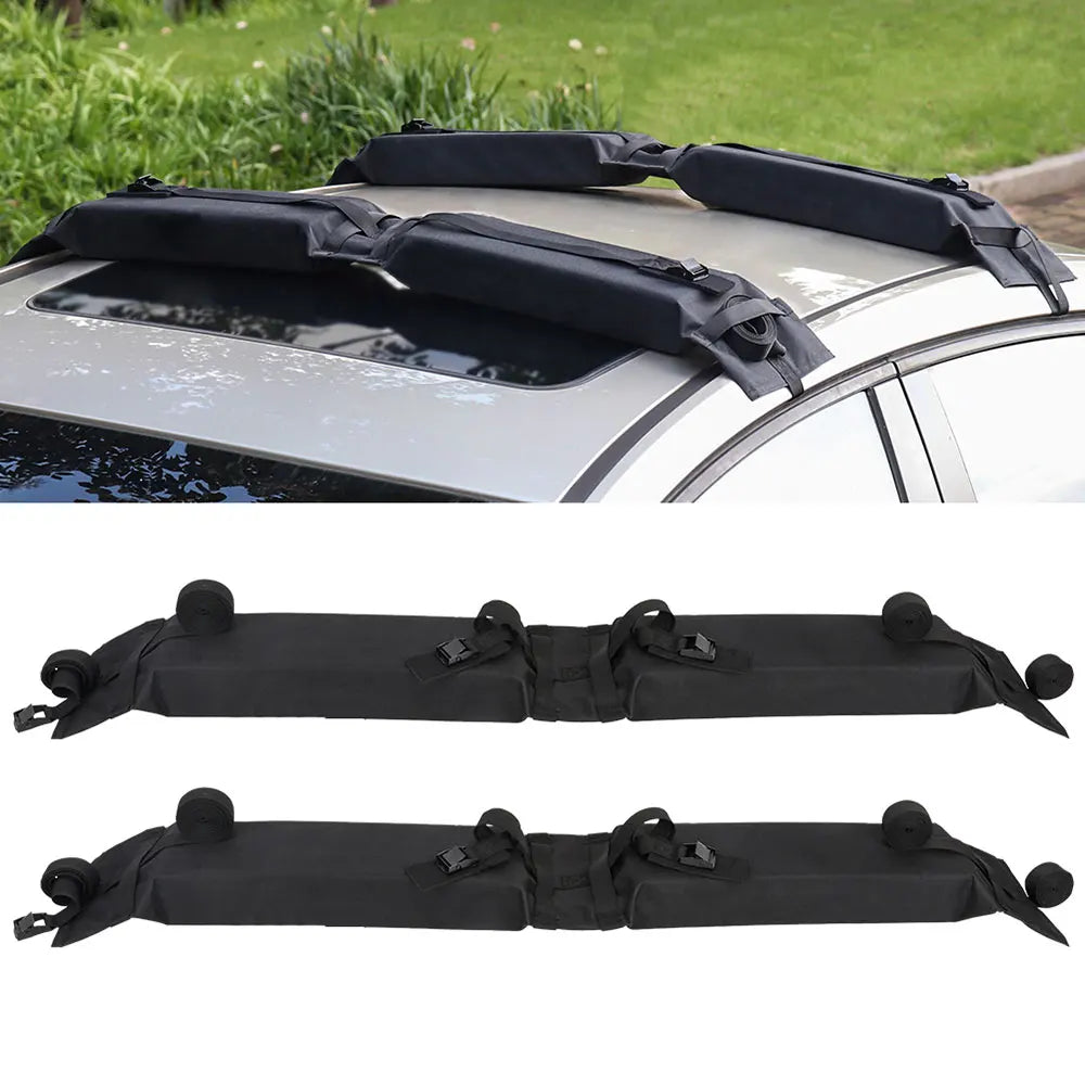 Car Soft Roof Rack Pads for Kayak Surfboard SUP Canoe Luggage Carrier SUV Crossbar Windsurfing Camping Cargo Tie Down Straps Oasis Select