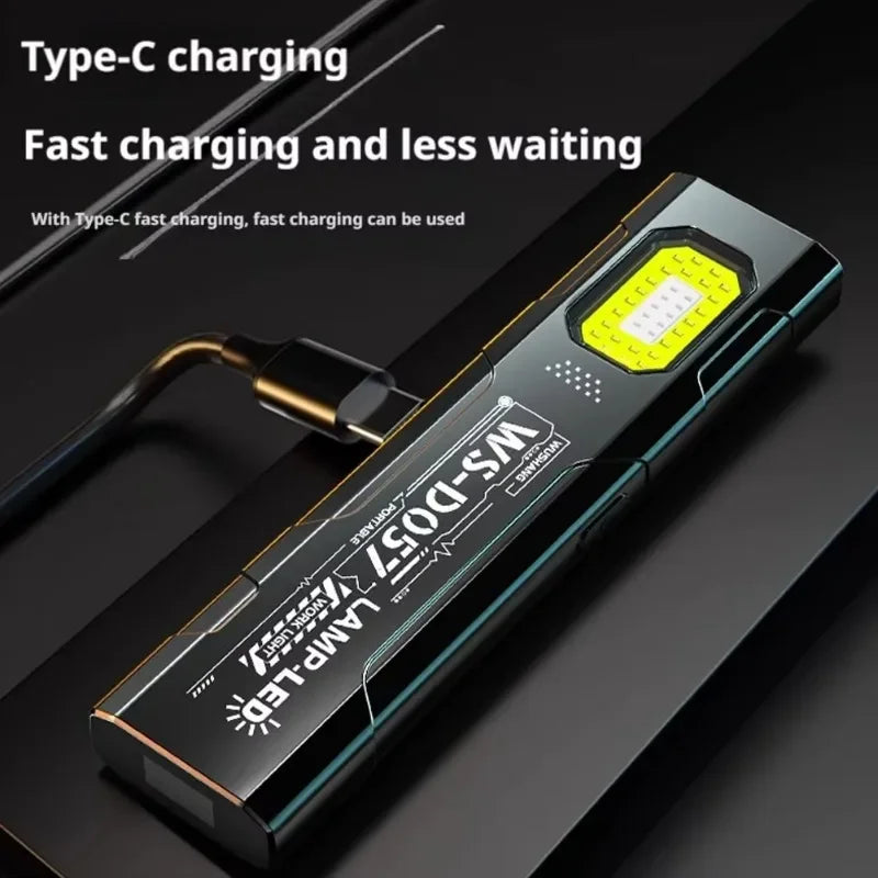 Magnetic LED Work Light Super Bright Rechargeable Portable Mini Flashlight for Outdoor Camping Car Repair Emergency Oasis Select