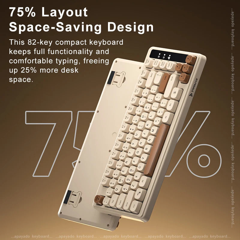 TAIDU KB01 82 Key 75% Mechanical-feel Keyboard RGB Backlight Spherical Keycaps Ergonomic Design Type-C Wired Detachable Cable Oasis Select