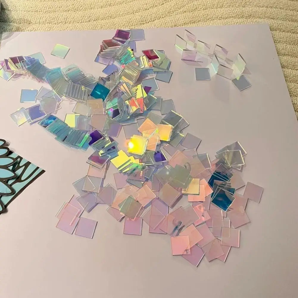 Mini Holographic Acrylic Blocks 100–300pcs | DIY Wall Art Tiles