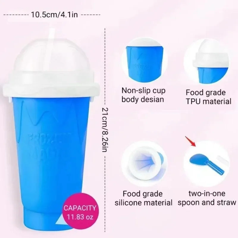 Quick-Frozen Slushy Maker Cup Large Capacity Slushy Cup For Homemade Smoothies Juice Ice Cream Summer Squeeze Beker Kitchen Tool Oasis Select