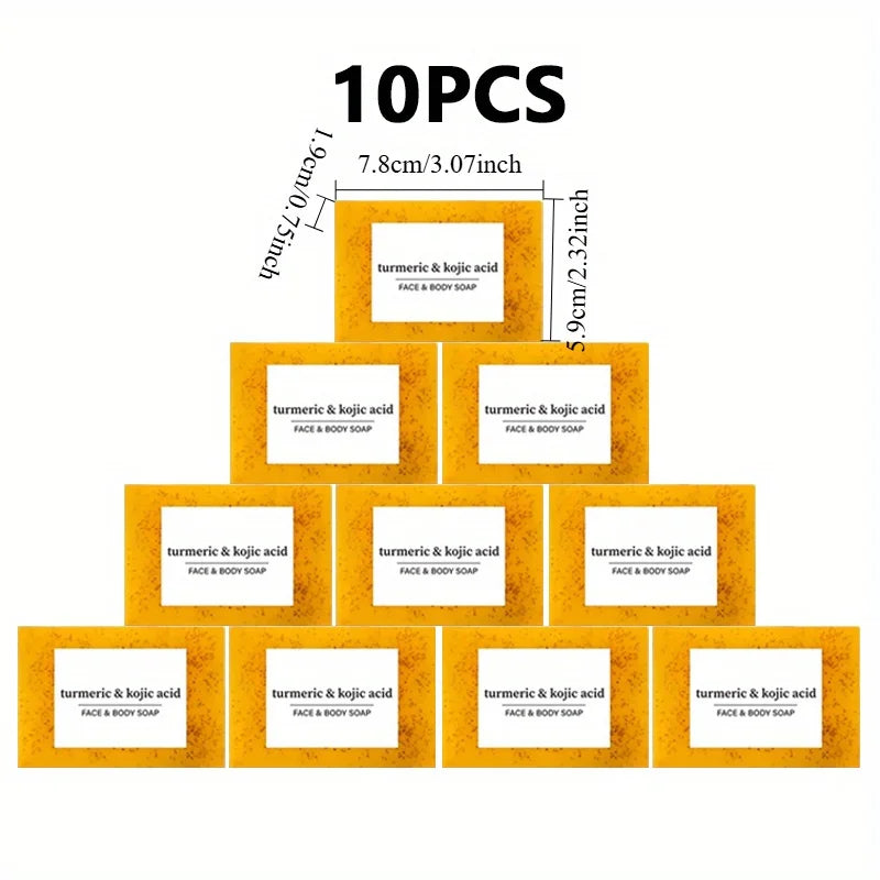 10PCS Handmade Turmeric Acid Soap, Three in One, Turmeric Acid Bath Moisturizing Soap, Suitable for Both Men and Women Oasis Select