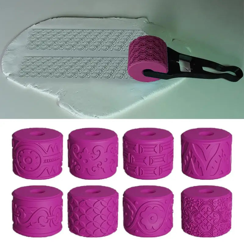 Clay Stamp Rollers Renaissance Patterns Ceramic Texture Wheel Press Mold Roller Tool DIY Clay Tools Art Decor Handcrafts Oasis Select