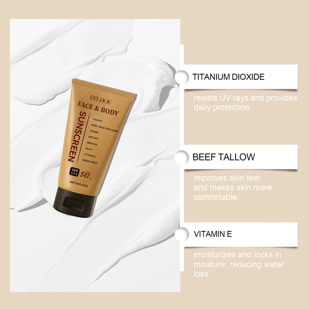 EELHOE Cow Fat Protective Cream Outdoor UV Protection Mild and Refreshing Texture Skin Barrier Moisturizing Isolation Cream Oasis Select