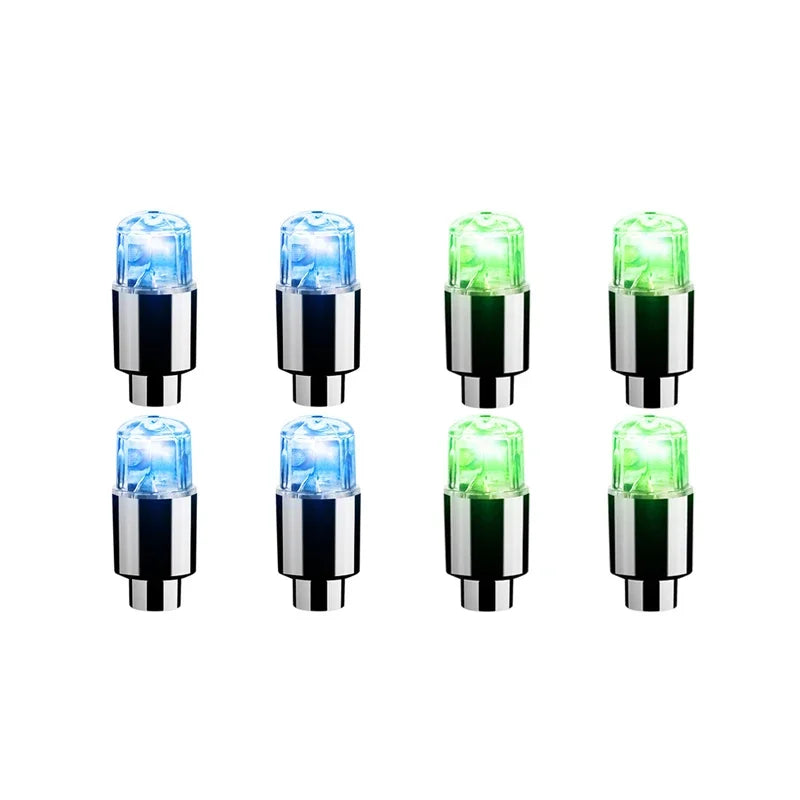 2/4/8Pcs Tire Valve Cap Lights Durable Tire Lights For Car Air Valve Caps With Lights For Motorcycles Bicycles Electric Vehicles Oasis Select 4 Blue-4 Green