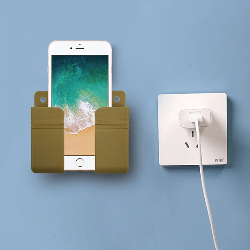 1PCS Wall Charger Hook Mobile Phone Holder For Iphone Xiaomi IOS Universal Cellphone Hanging Stand Bracket Hooks Charging Dock Oasis Select Yellow
