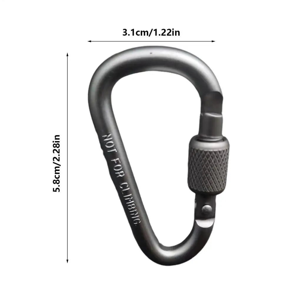 D-shape Carabiner Aluminium Alloy Sports Keychain  Multi Colors with Lock D-shape Carabiner Camping Hiking Hook Outdoor Tool