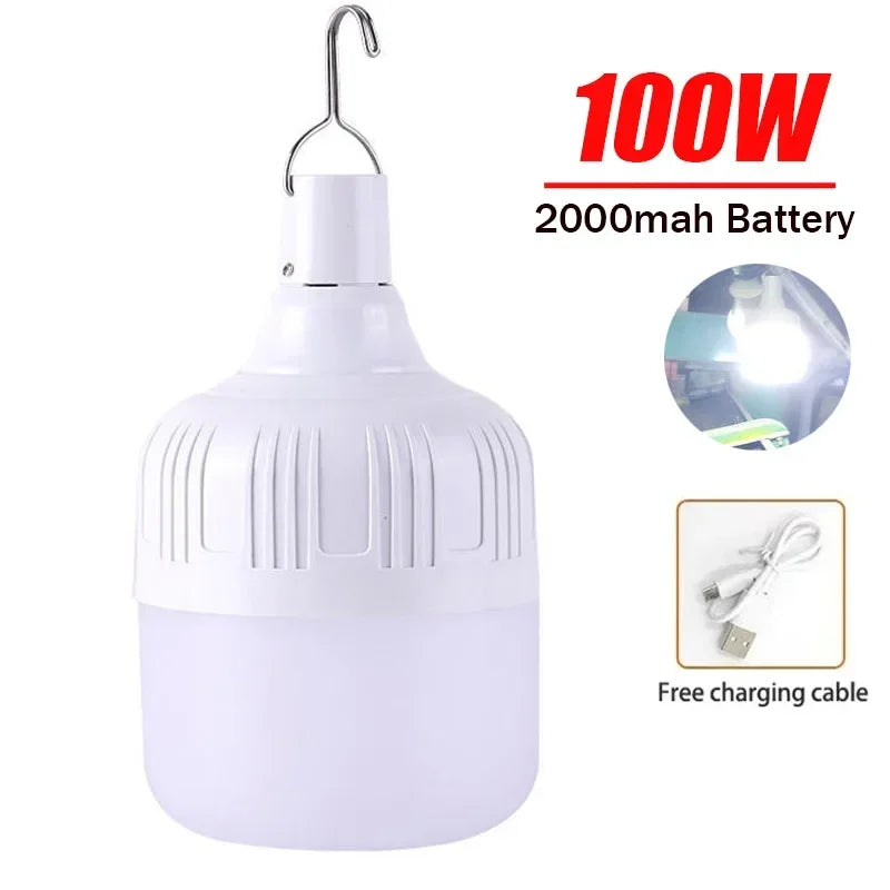 Solar Powered Lamps Portable Led Bulbs 80-500W LED Energy Saving Light for Outdoor Camping Tent Night Fishing Emergency Lights Oasis Select Conventional style B