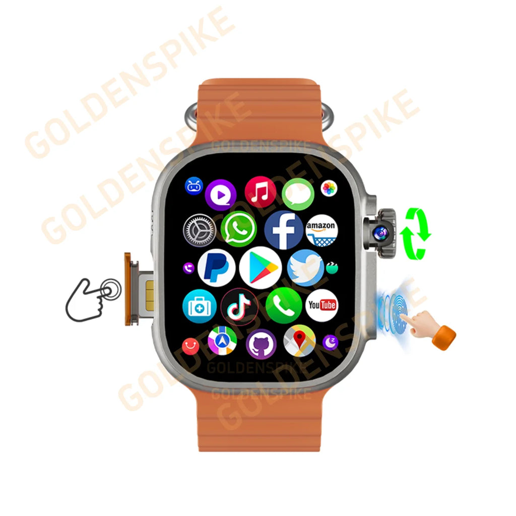 S10 Ultra 3 Max Smartwatch Fingerprint Unlock control Smart Watch 256GB Storage Free Download App WIFI GPS WIFI 2.29inch Amoled Oasis Select Silver Orange 4GB 32GB
