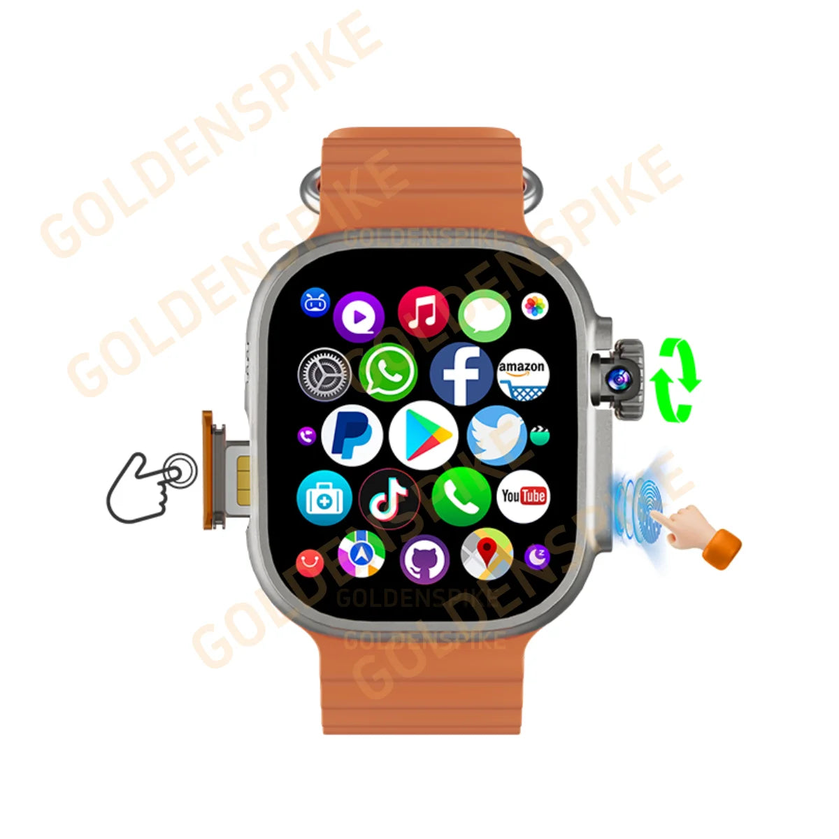 S10 Ultra 3 Max Smartwatch Fingerprint Unlock control Smart Watch 256GB Storage Free Download App WIFI GPS WIFI 2.29inch Amoled Oasis Select Silver Orange 4GB 32GB