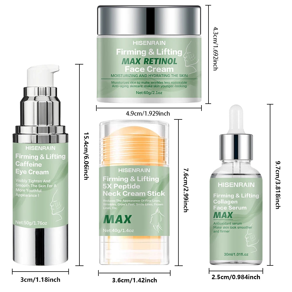 HISENRAIN 4-in-1 Travel Skincare Set – Face, Eye, Neck & Serum Travel Skincare Set Oasis Select