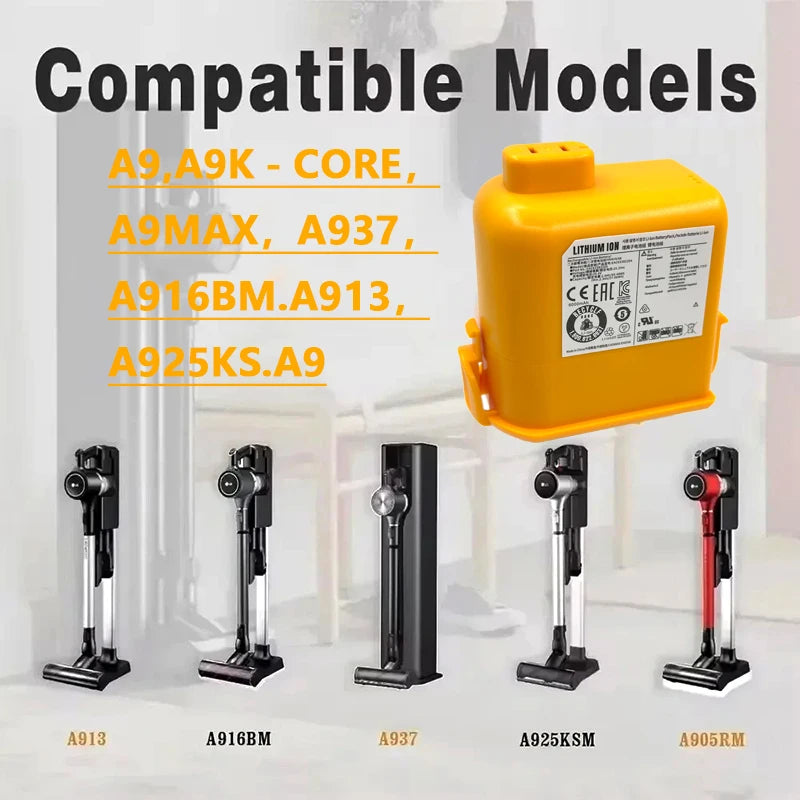 6000mAh New Battery EAC63382208 EAC63758601 for LG Cord Zero A9 Plus A9 Max A9K Pro A9M A9MASTER2X A9MULTI A9MULTI2X A9PETNBED Oasis Select