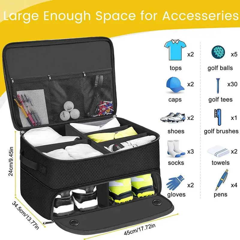 Outdoor Foldable Golf Supplies Storage Bag Golf Organizer for Car Portable Unisex Golf Ball Towel Box for Trunk Space Saving Bag Oasis Select