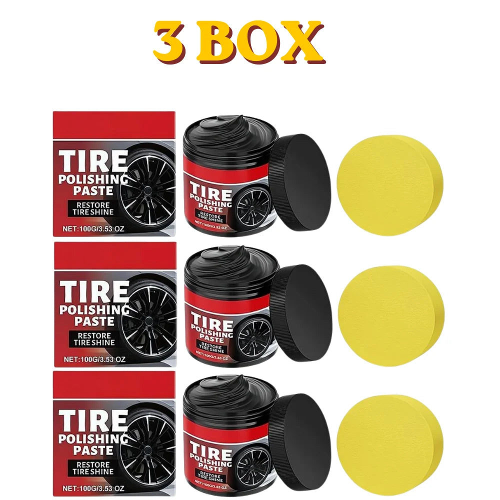 Tire polishing compound Tyre Dressing Paste 1/2/3 PCS Anti-Cracking & UV Protection Gloss Tire Wax Care Kit Oasis Select A 3 PCS