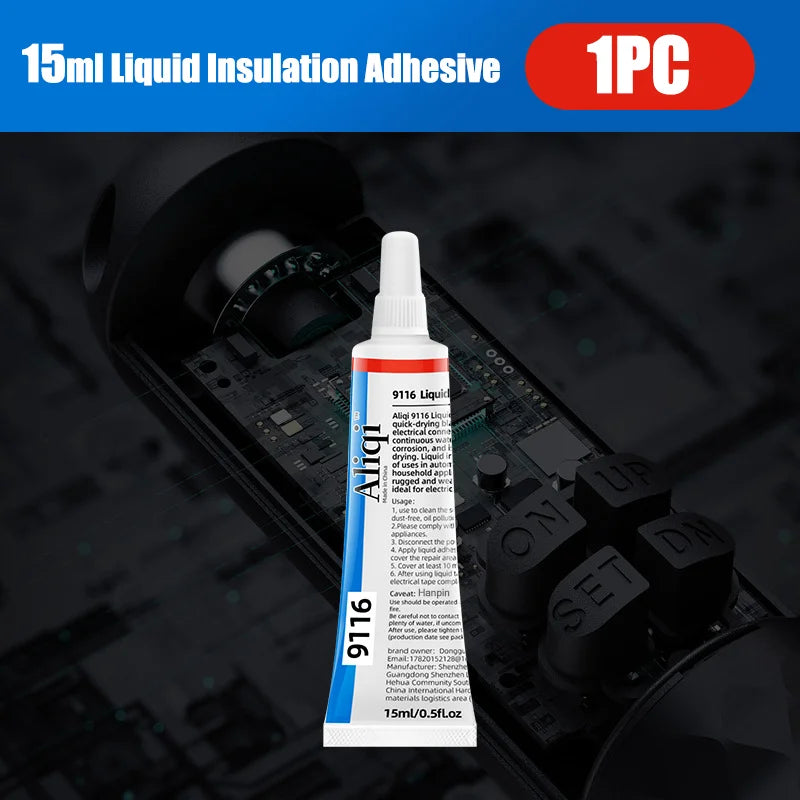 15/60ML Liquid Glue Electrical Insulation Paste Wire Cable Coat Fix Line Glue Home Electric Line Repair Insulation Sealant Oasis Select 15ml