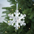 Translucent Snowflake Pendant Plastic Snowflake Shape Charm Christmas Tree Ornament Christmas New Year Atmosphere Decoration Oasis Select Silver