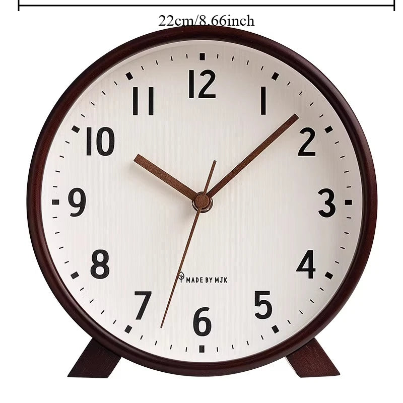Solid Wood Chinese Retro Clock New Desktop Decoration Living Room Silent Clock Placement Decoration Retro Clock Oasis Select 8inch white