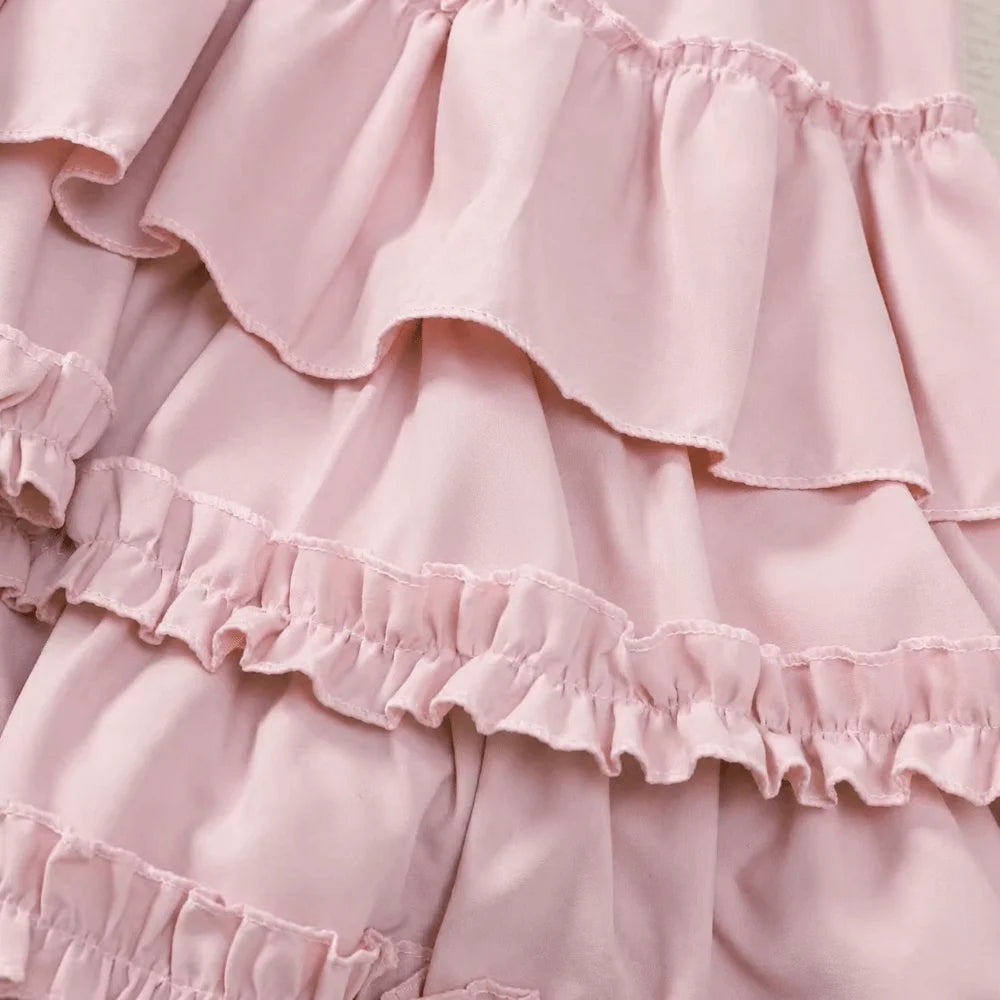 Elegant High Waist Pleated Bubble Skirt A Line Ruffle Hem A Line Skirt Short Pleated Design Puffy Cake Skirt Harajuku Style Oasis Select