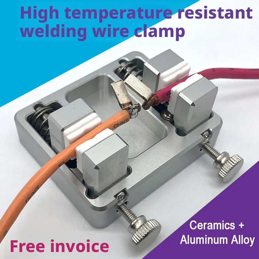 High-Temp Soldering Wire Clamp – Ceramic & 6061 Aluminum