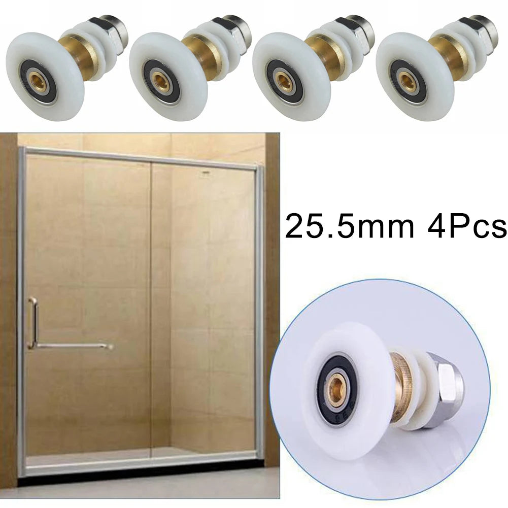 4-PCS Shower Room Pulley Bathroom Glass Sliding Door Pulley Eccentric Wheel For Upgrade Repair Shower Door System Oasis Select