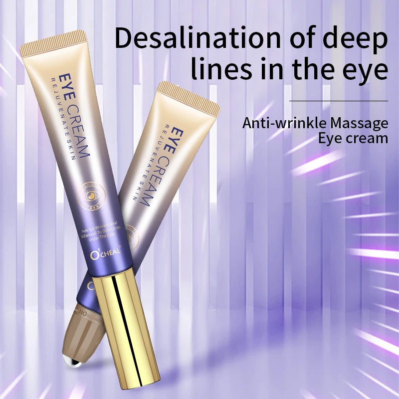 O'CHEAL Anti- Wrinkle Eye Cream With Roller Ball Quick Drying Hydrating Hyaluronic Acid Refreshing Eye Serum Fades Fine Line Oasis Select
