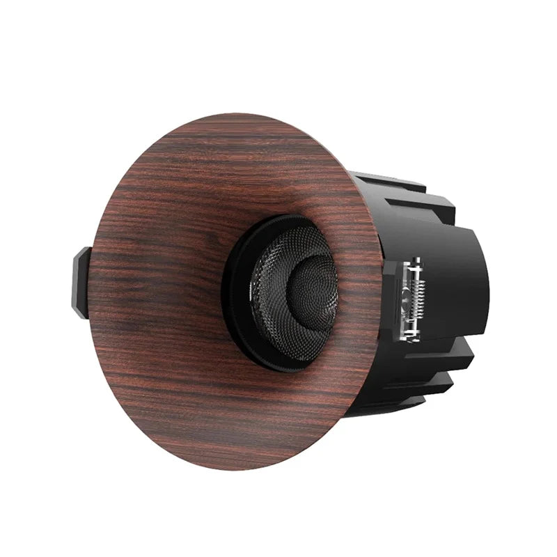 SHINEKNOT Walnut Wood Grain COB LED Recessed Spotlight | Dimmable