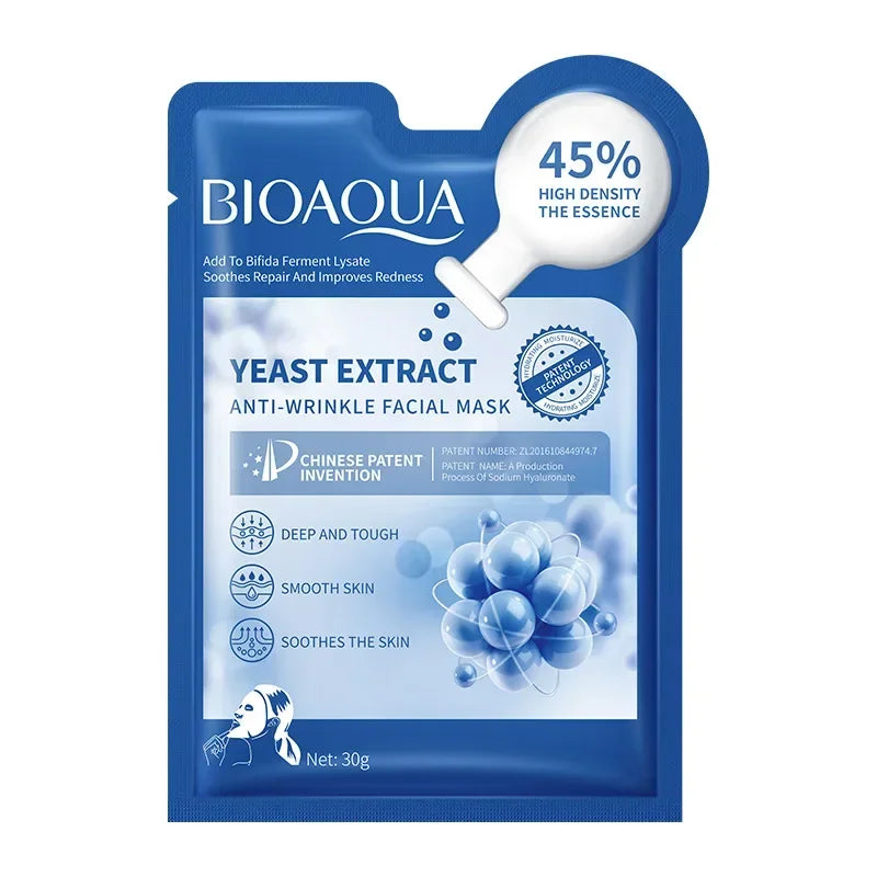 12 Pieces BIOAOUA Bifid Yeast Anti-wrinkle Facial Mask Hydrating Moisturizing Rejuvenation Mask Anti Age Skin Care Wholesale Oasis Select