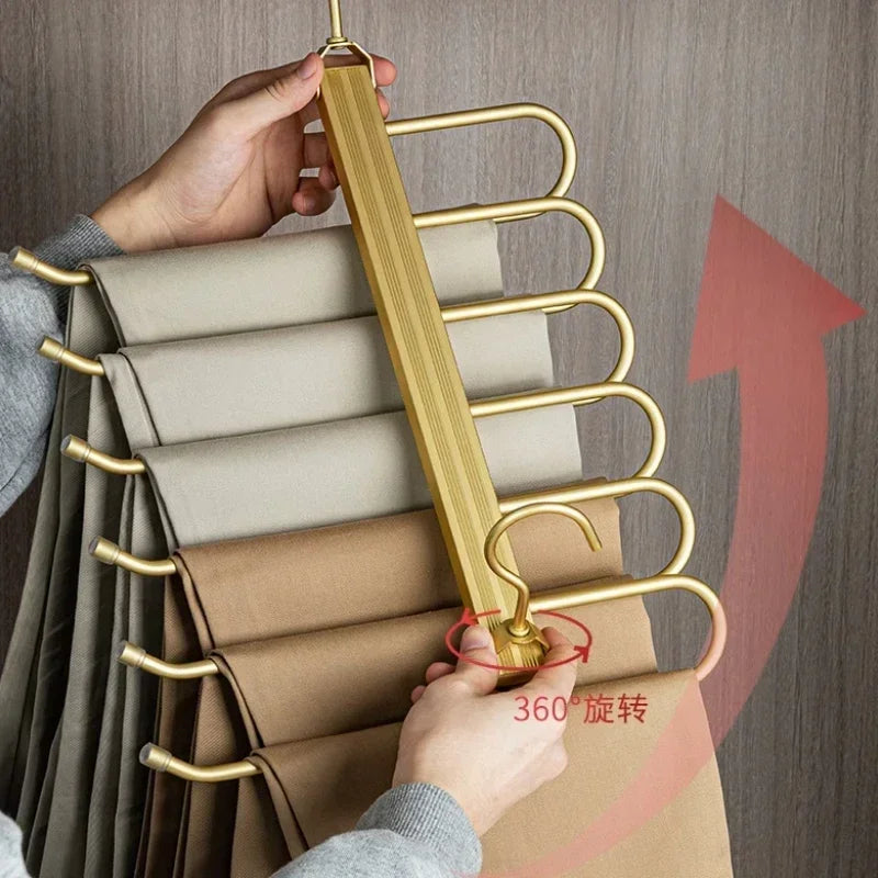 6-in-1 Foldable Pants Hanger – Space-Saving Closet Organizer Pants Hanger Organizer Oasis Select