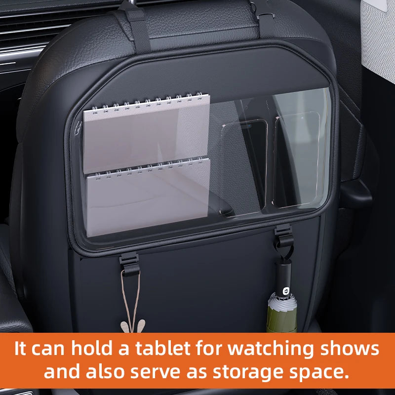 Car Seat Back Organizer & Tablet Holder | PU Leather