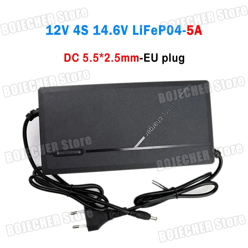 12V 24V 5A 10A Smart Lifepo4 Charger 14.6V 29.2V 4S 8S High Power LiFePO4 Charger AC110-240V Lithium iron Phosphate Battery Pack Oasis Select 12V 4S 14.6V-5A-DC