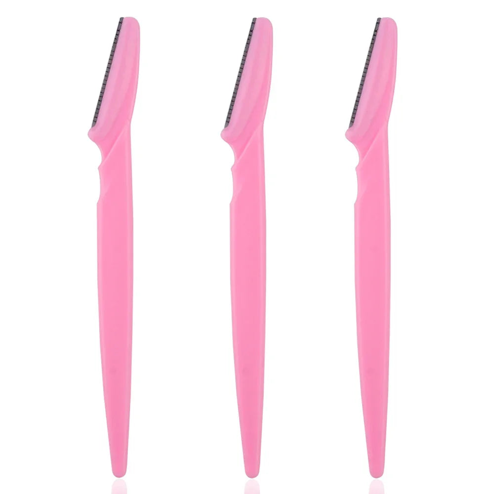 3/4/10Pcs Eyebrow Trimmer Face Blade Shaver Portable Eye Brow Epilation Hair Removal Safety Eyebrow Cutting Woman Makeup Tools Oasis Select 3Pcs Pink