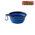 Dog Folding Bowl Portable Dog Travel Bowl Dog Food Water Bowl for Outdoor Walking Silicone Dog Food Water Bowl with Bowl Lip Oasis Select Blue