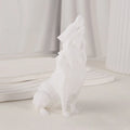 Poly Geometric Wolf Figurine Minimalist Resin Animal Decor Home Office Desktop Ornament Roaring of Hungry Wolves Idear Gift Oasis Select white