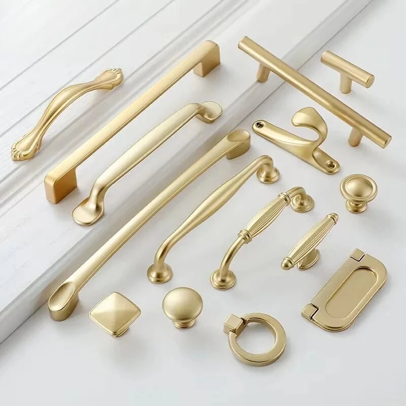 Handles Drawer Cabinet Furniture Kitchen Handles for Cabinet Knob Door Drawer Furniture Kitchen Knob Golden Simplicity Hardware Oasis Select