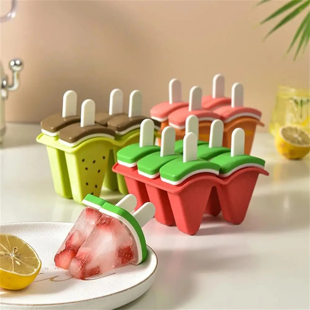 Ice Cream Mold With Cover Watermelon Shape Mold DIY Homemade Ice Popsicle Mould Frozen Juice Milk Kitchen Ice Cream Make Tools Oasis Select