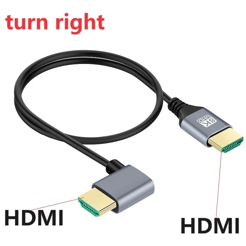 0.5m 1m 8K HDMI 2.1V Male to Male Cable Cord Left Right UP Down Angle 8K HDMI cable for HD TV Laptop Projector PS4 PS5 Cable Oasis Select 8K HDMI Right 0.5m