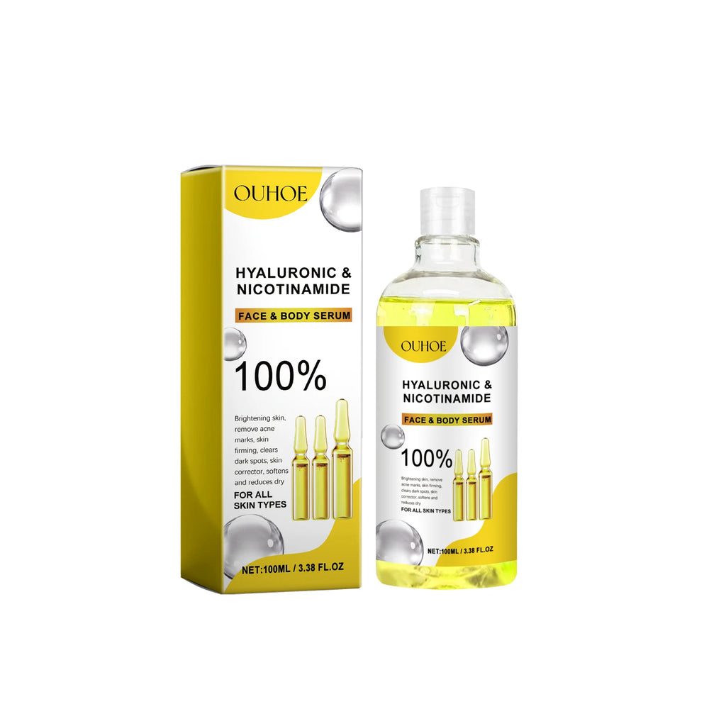 Hyaluronic Acid & Nicotinamide Face Serum – Brighten & Firm Face & Body Serum Oasis Select 100ml Boxed