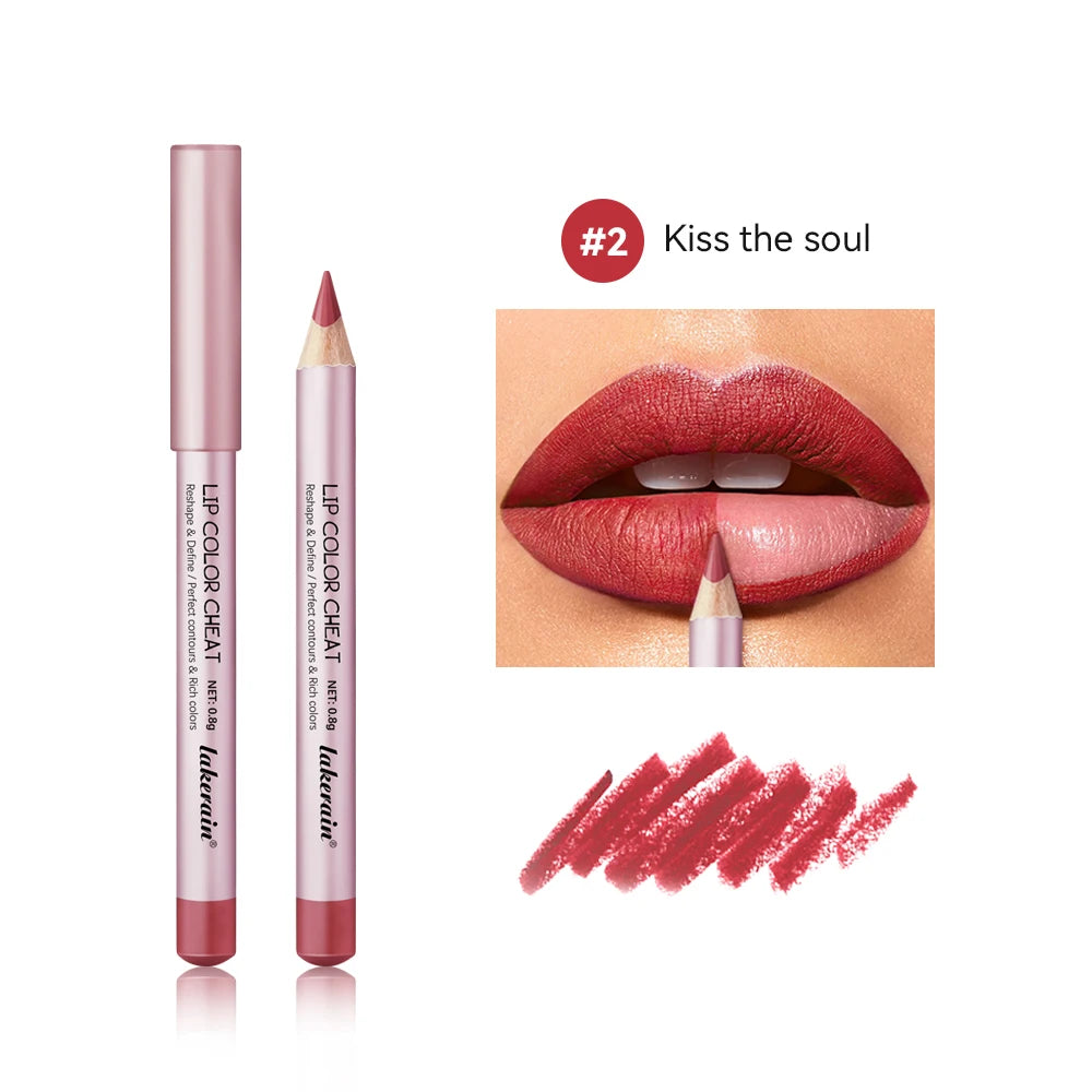 Matte Lip Pencil Waterproof Contour Brown Lip Liner Stain Hot Waterproof for Lips Permanent Lips Profiler Long Lasting Lipsticks Oasis Select 2kiss the soul