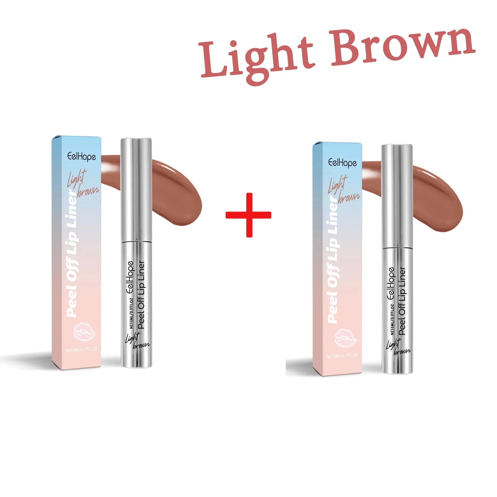 Eelhope Peel-Off Lip Liner – Waterproof Matte Tint Lip Stain Peel-Off Lip Liner Oasis Select Light Brownx2pcs